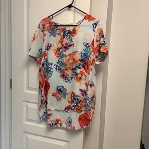 Floral hi low blouse
